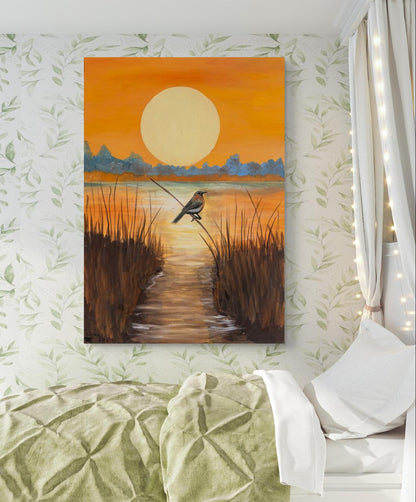 “Pajaro del Sol“ 70x100cm óleo sobre lienzo por Luisa María Pérez