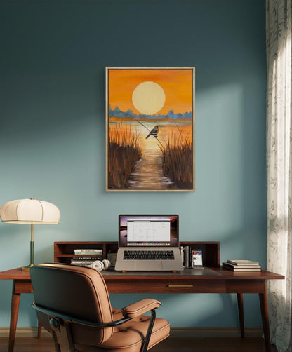 “Pajaro del Sol“ 70x100cm óleo sobre lienzo por Luisa María Pérez
